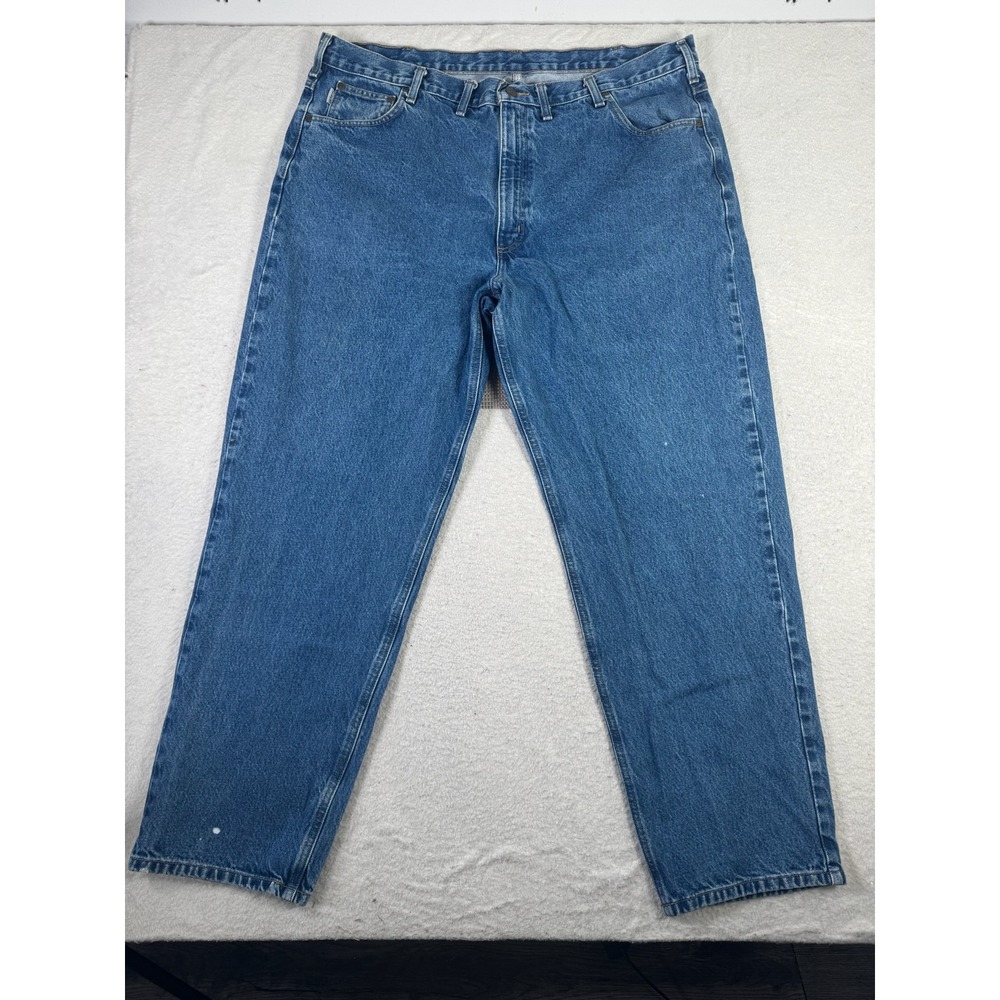 Carhartt B17 DBT Jeans Mens 44x32 Blue Good Relaxed Fit Workwear Denim